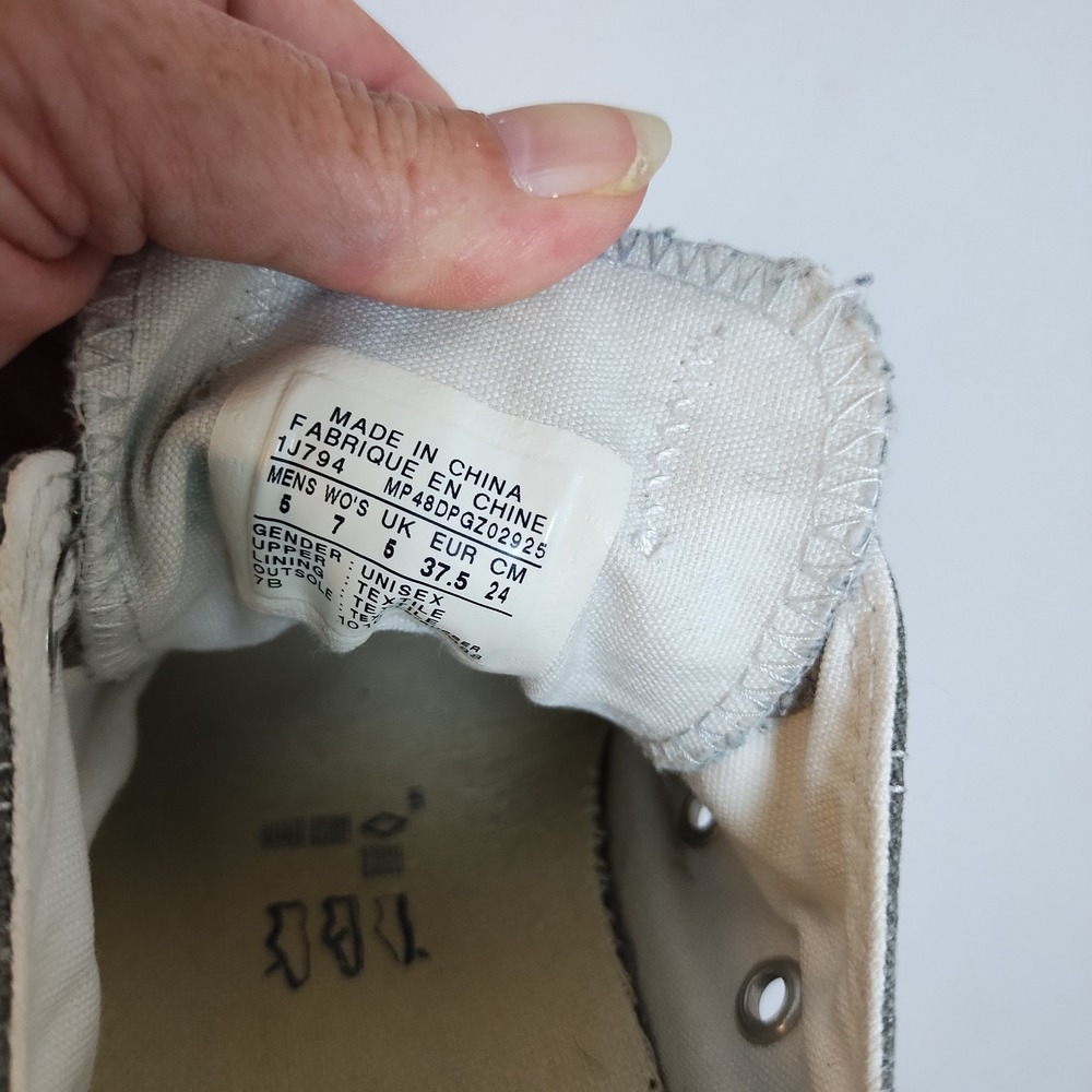 Converse All Star Low Top Gray Canvas Unisex Men 5 Women 7 Sneakers Casual Shoes - Picture 14 of 14